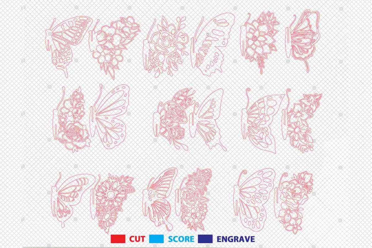 Bundle 3D Butterfly Laser Cut File SVG - Image 3