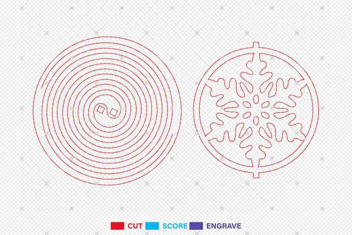 Spiral Snowflake Ornament Svg - Image 3