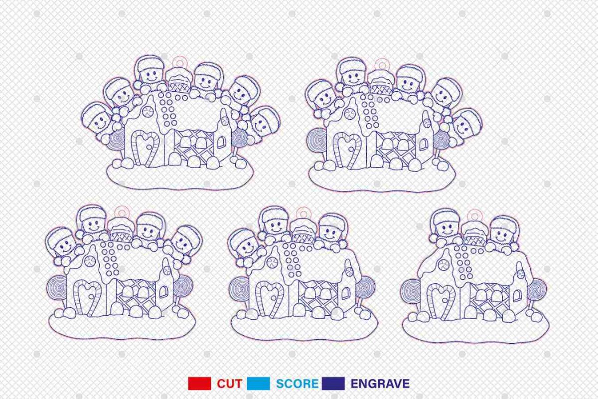 Personalized Gingerbread House Family Ornament Svg - Image 3