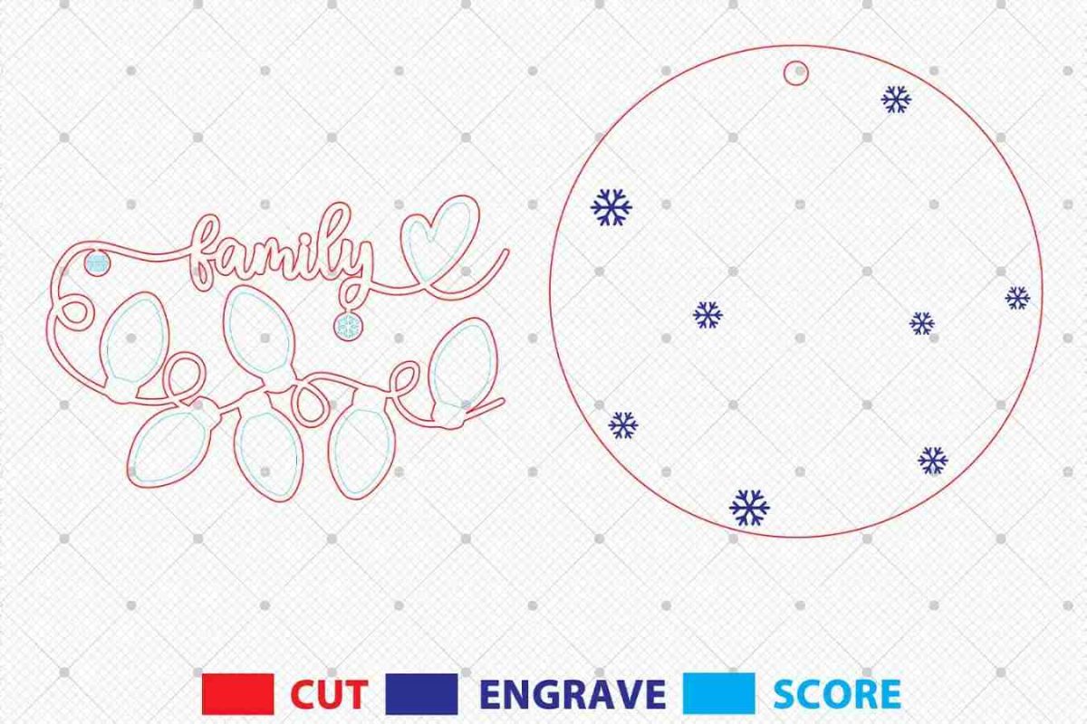 Personalized Christmas Family Ornament Laser Cut File Svg - Image 3