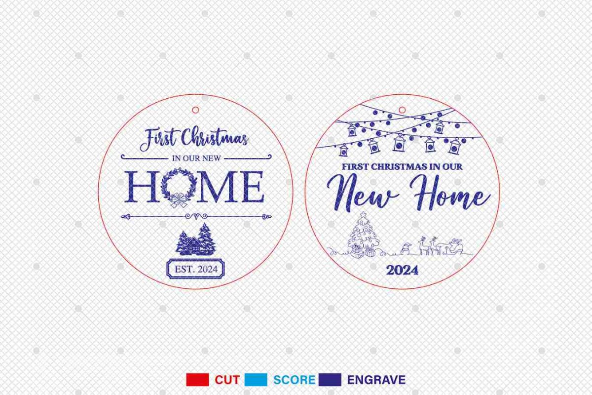 Personalized First Christmas In Our New House Ornament Svg - Image 3