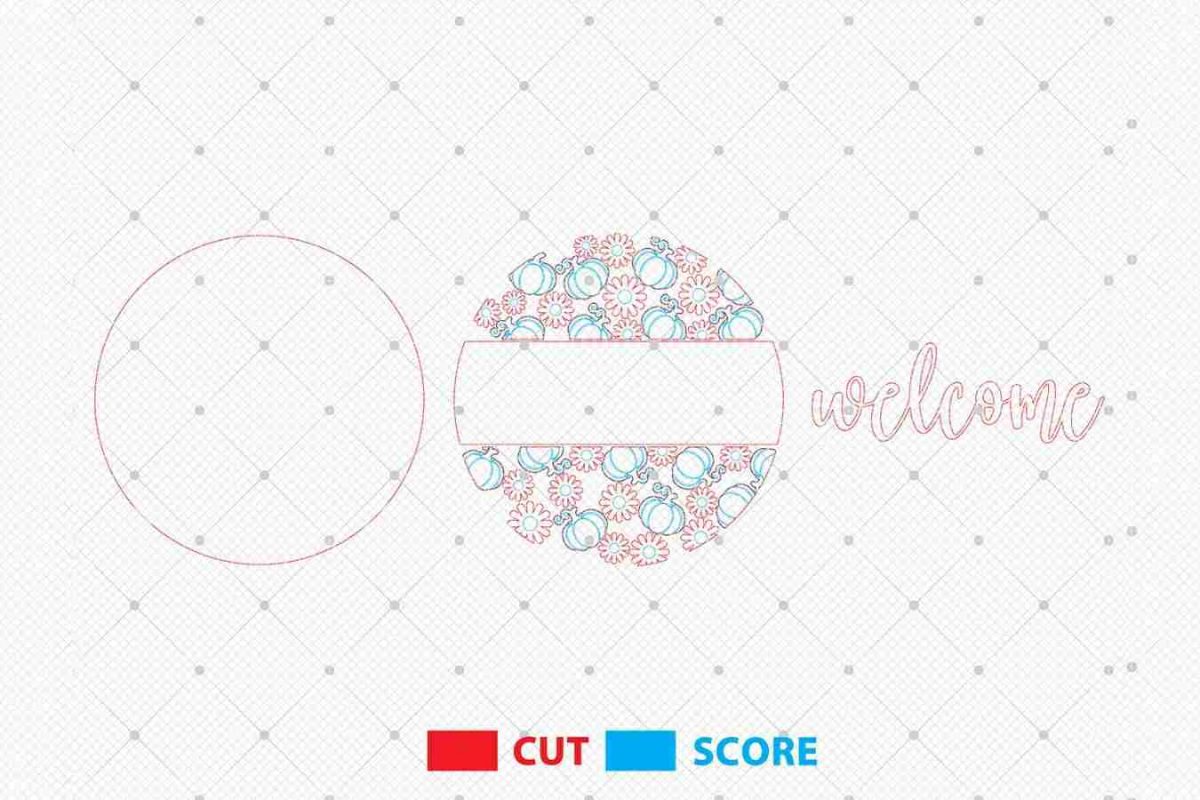 Pumpkin Daisy Door Hanger SVG - Image 3