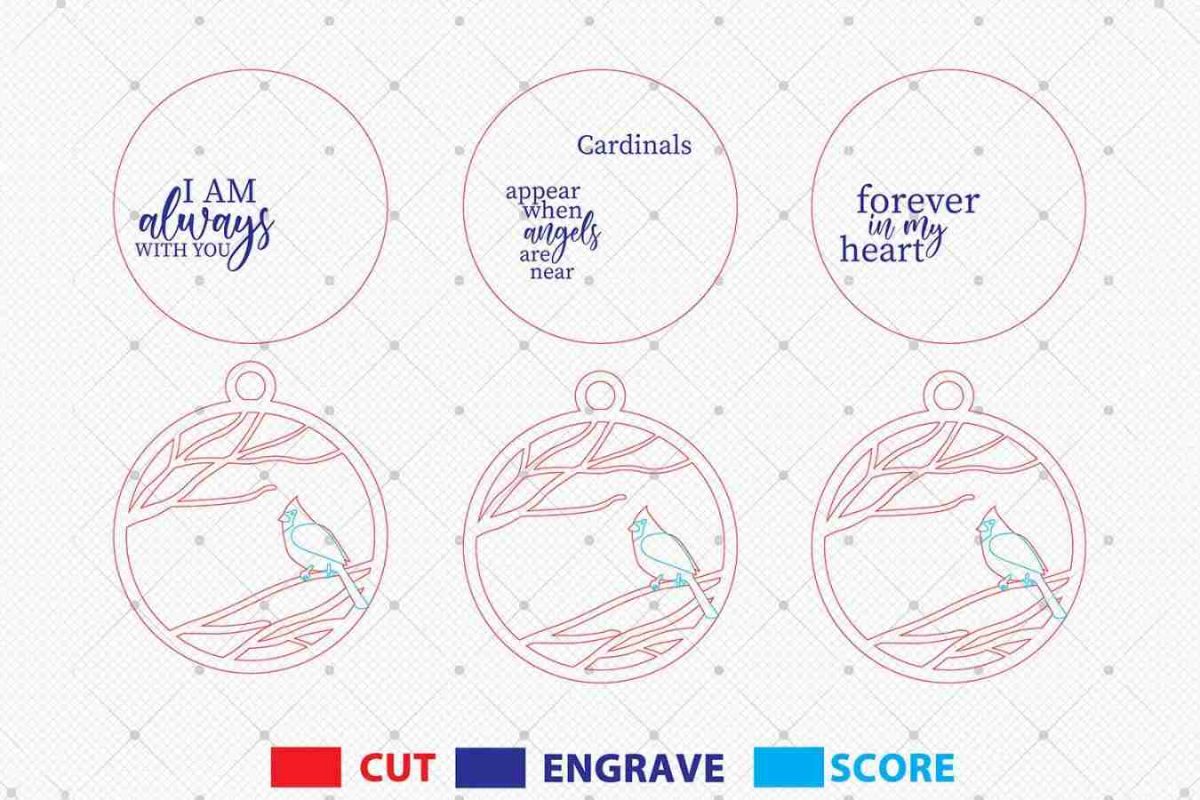 Christmas Memorial Ornament Laser Cut Files Svg - Image 3