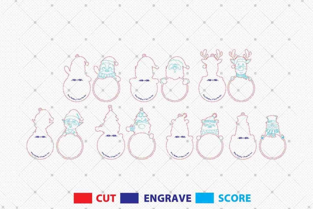Personalized Christmas Ornaments Cut File Svg - Image 3