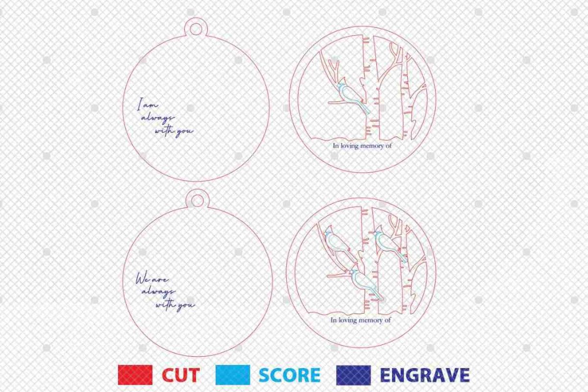 Christmas Memorial Ornament Laser Cut Files Svg - Image 3