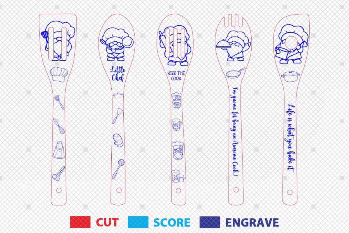 Chef Gnome Wooden Spoons Svg - Image 3