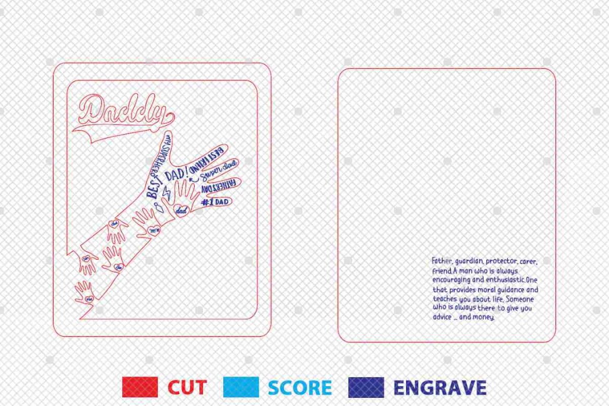 Father‘s Day Family Hands Sign Laser SVG - Image 3