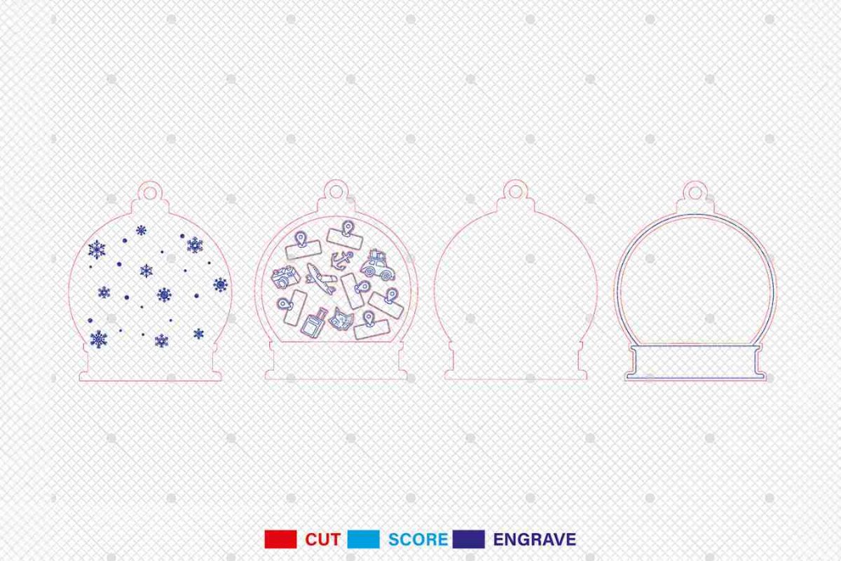 Personalized Travel Snowglobe Ornament SVG - Image 3