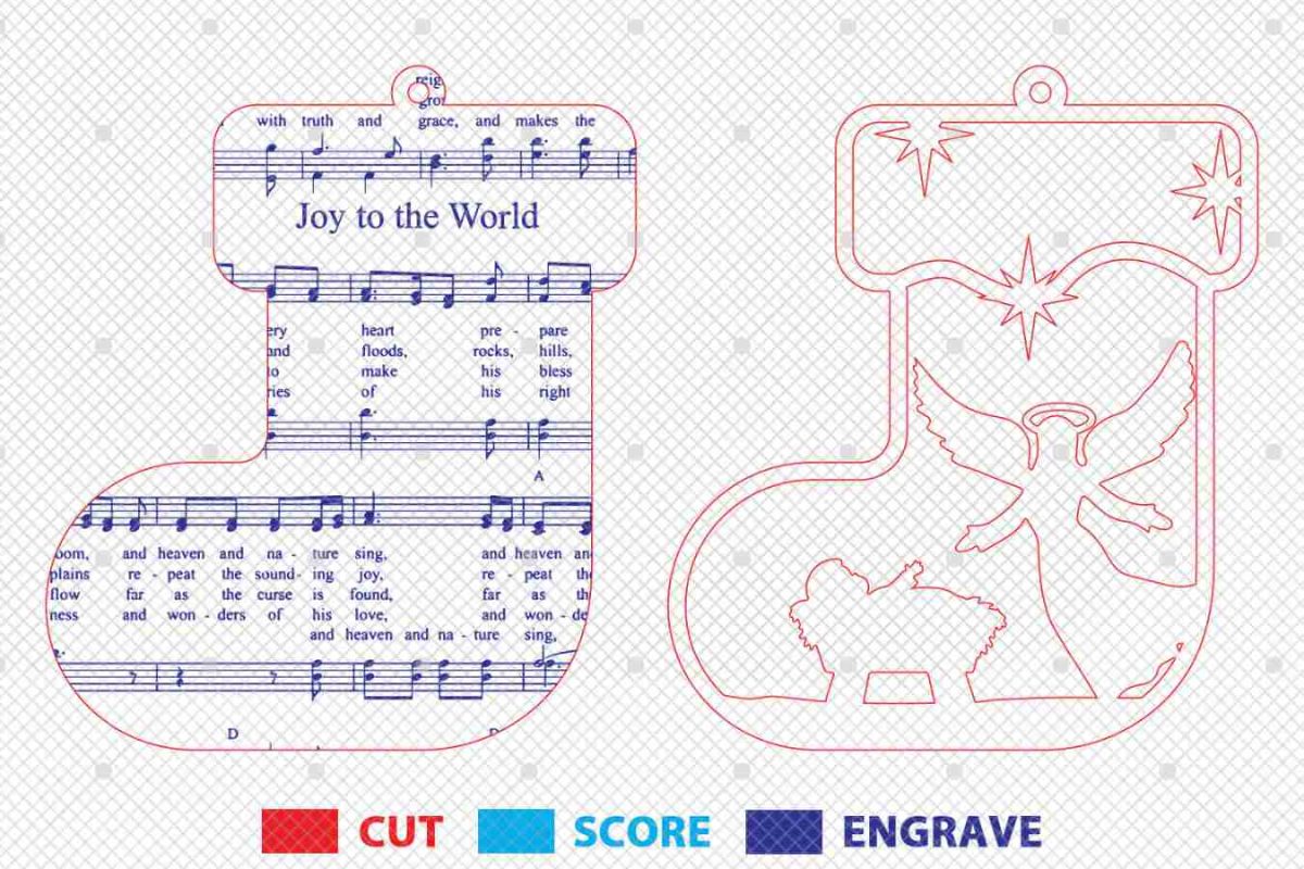 Music Sheet Nativity Ornaments Svg - Image 3