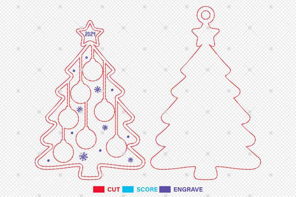 Personalized Christmas Tree Ornament Laser Cut File Svg - Image 3