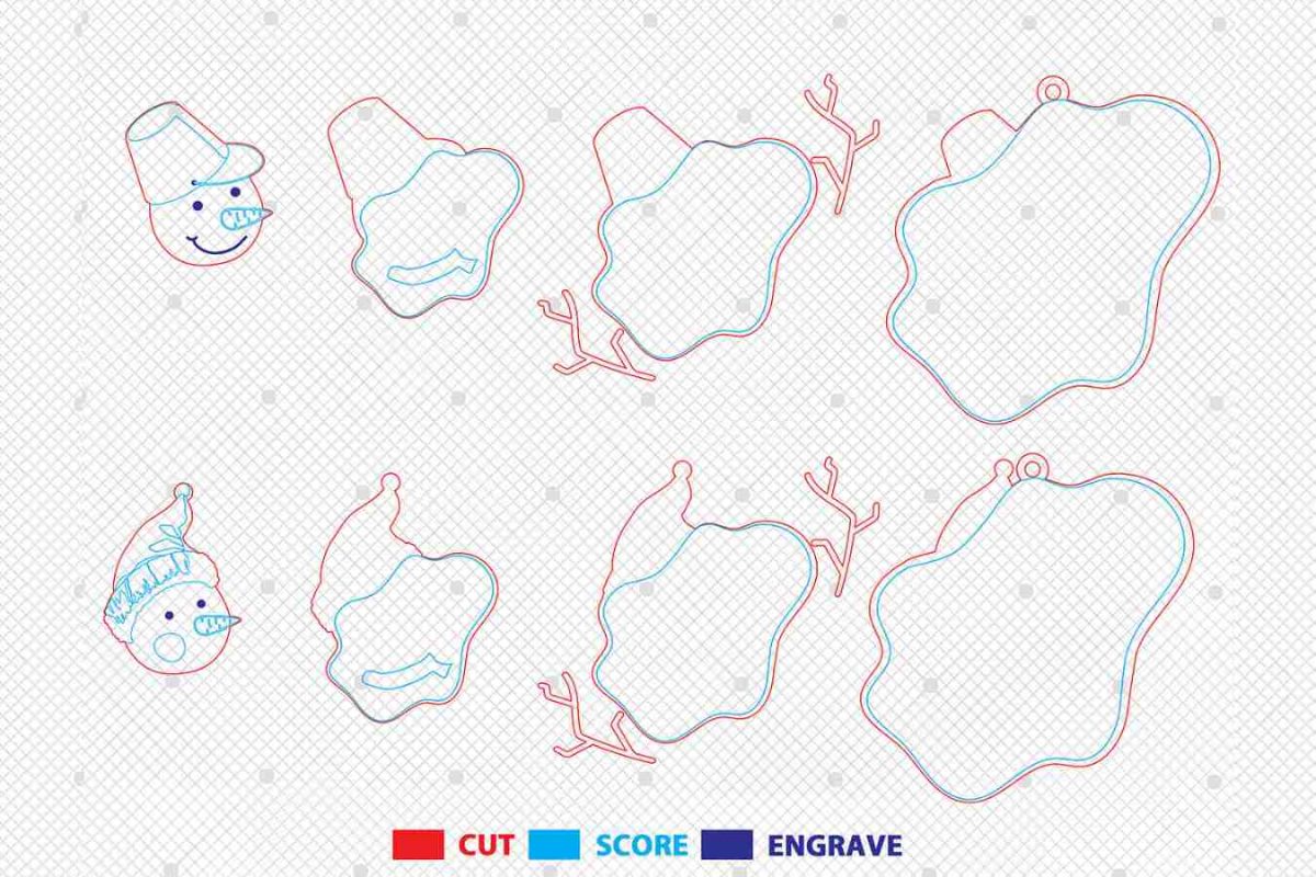 Melted Snowman Christmas Ornament Cut File Svg - Image 3