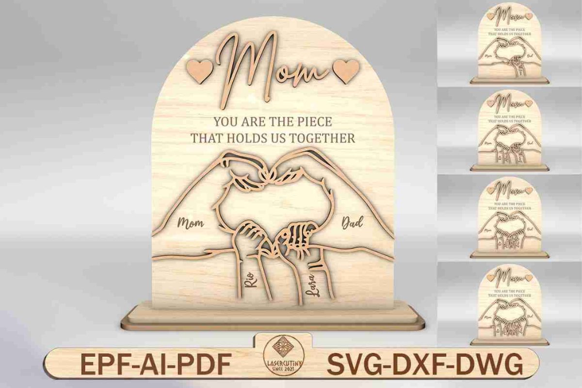 Personalized Mom And Kid Hands Sign SVG