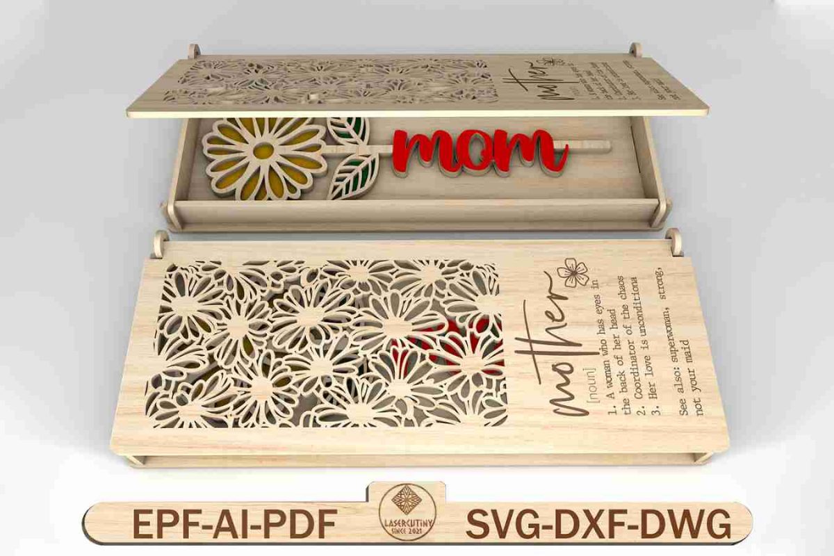 Mothers Day Box Gift with Daisy SVG