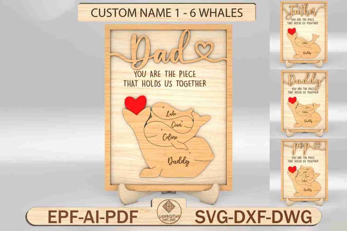 Personalized Fathers Day Puzzle Sign Svg