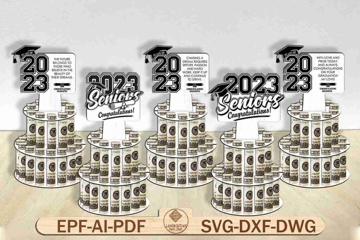 Graduation Money Cake Glowforge Laser SVG