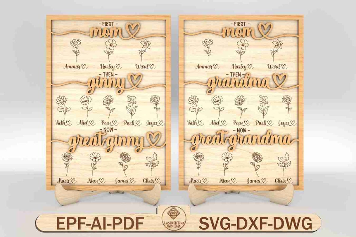 Personalized Birth Month Flowers Sign SVG