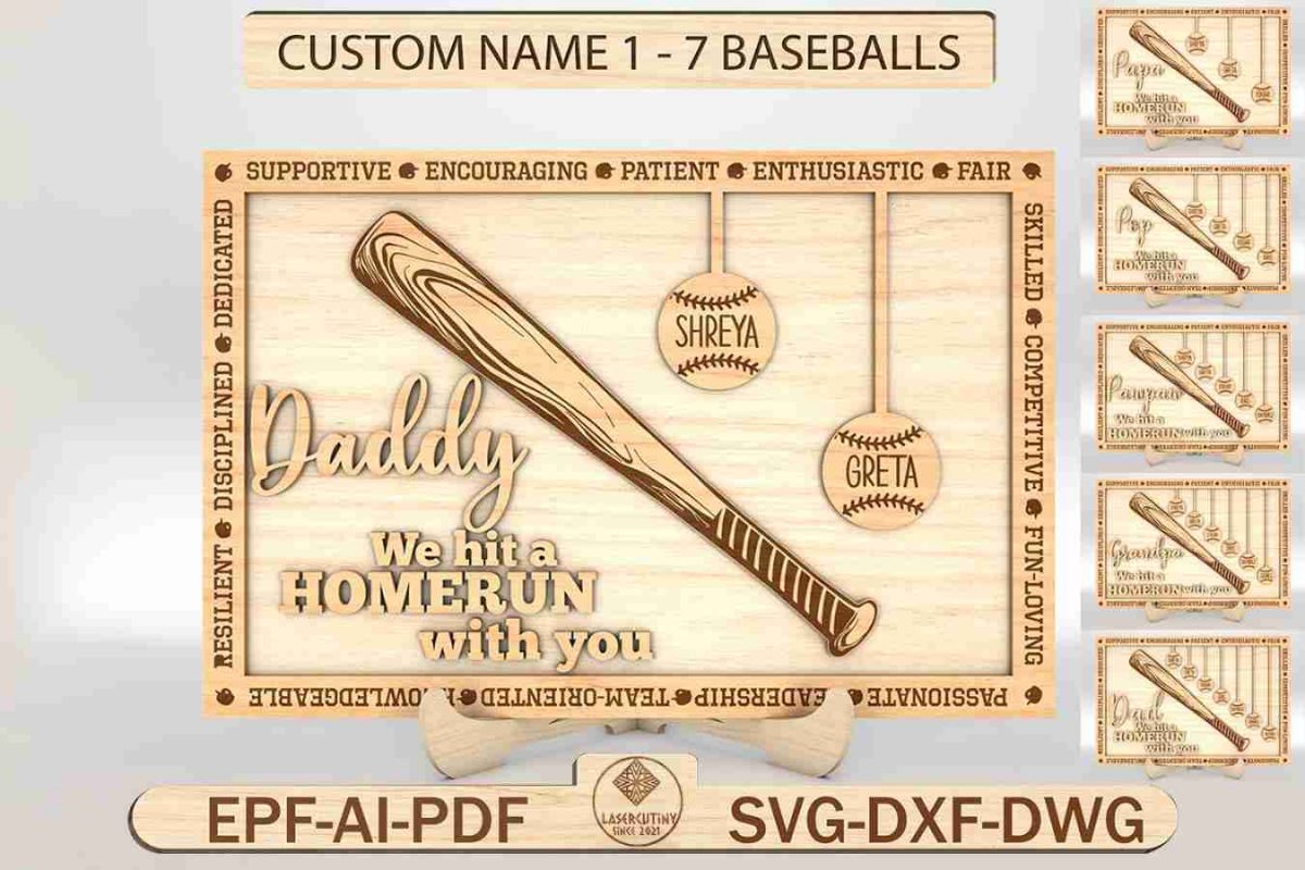 Personalized We hit a homerun with you Sign SVG