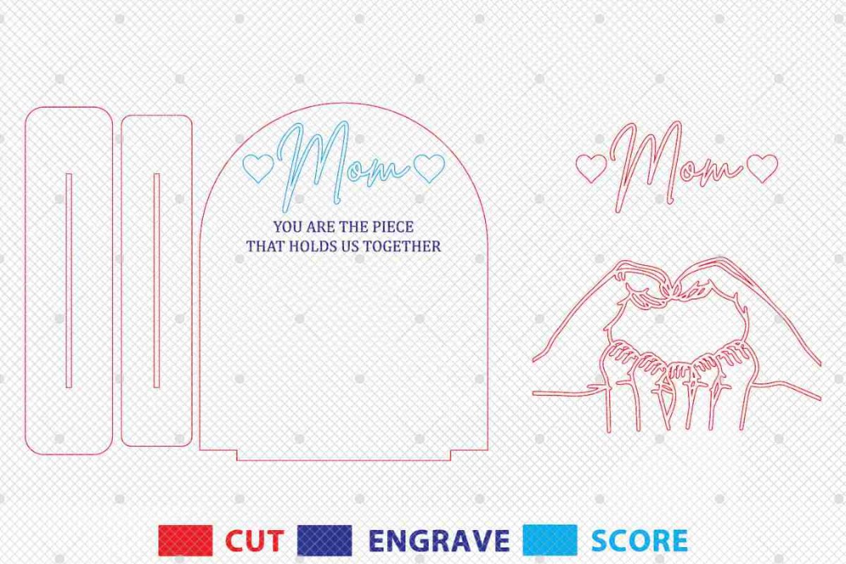 Personalized Mom And Kid Hands Sign SVG - Image 3