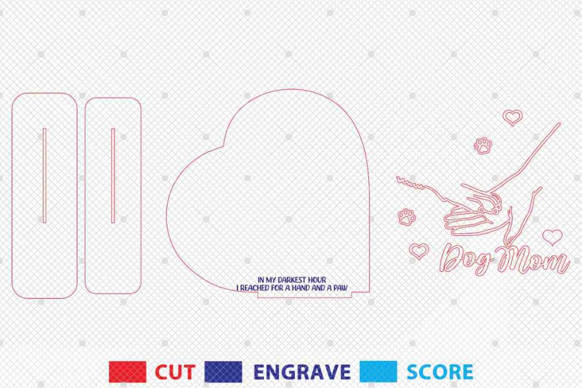 Personalized Dog Mom and Cat Mom Heart Sign SVG - Image 3