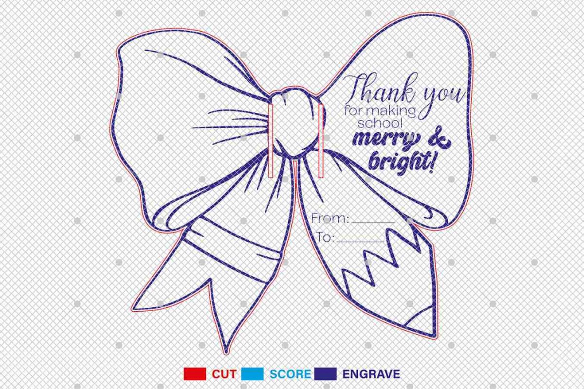 Bow Shape Blanket Gift Tags Svg - Image 3