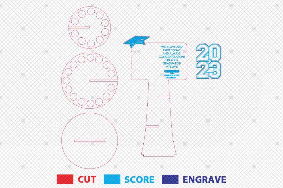 Graduation Money Cake Glowforge Laser SVG - Image 3