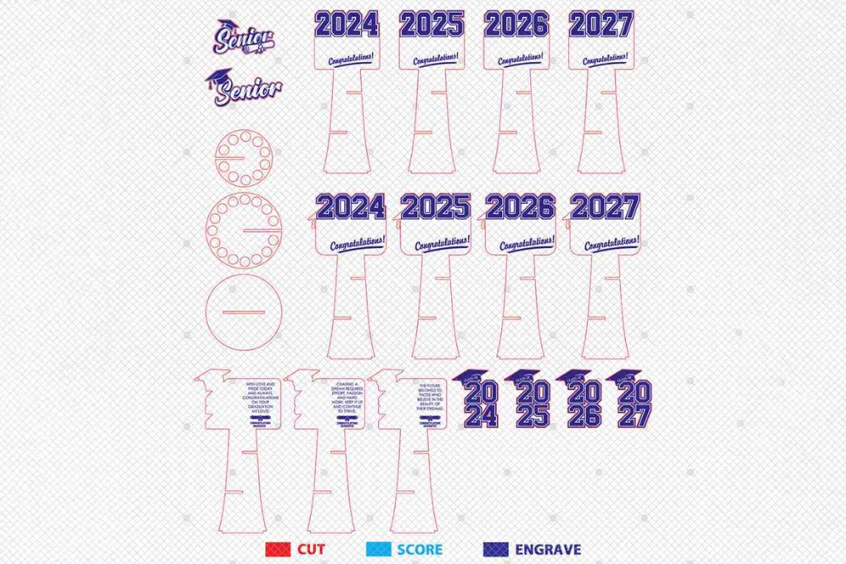 Graduation Money Cake Glowforge Laser SVG - Image 3