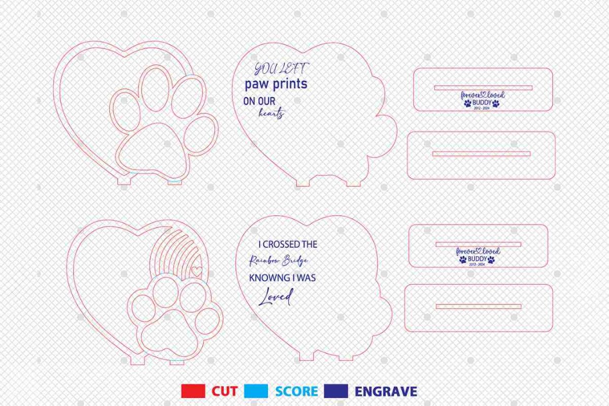 Pet Memorial Frame Digital Laser Cut File SVG - Image 3