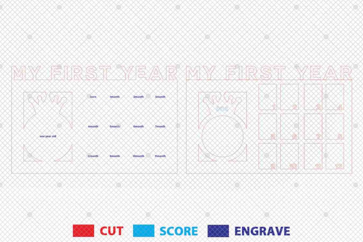Personalized First Year Photo Holder Svg - Image 3