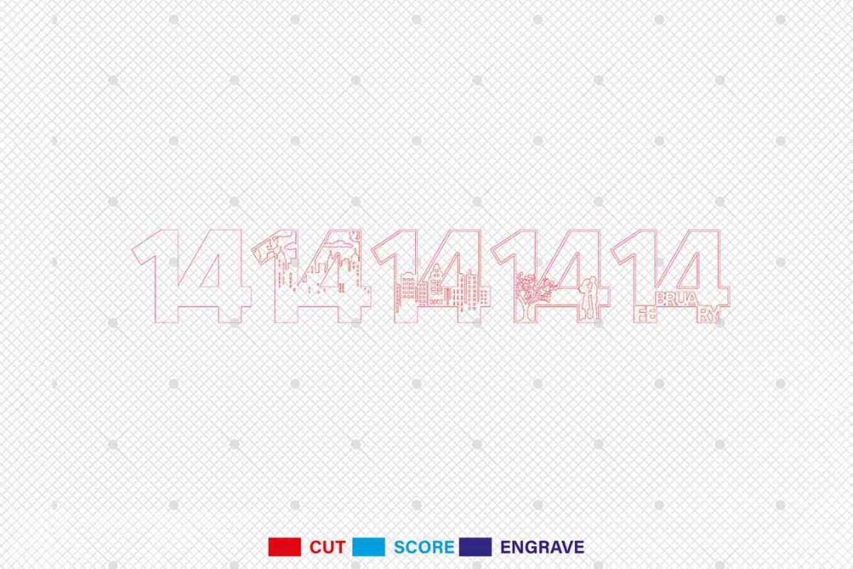 Multilayer 14 February Scene Art Svg - Image 3