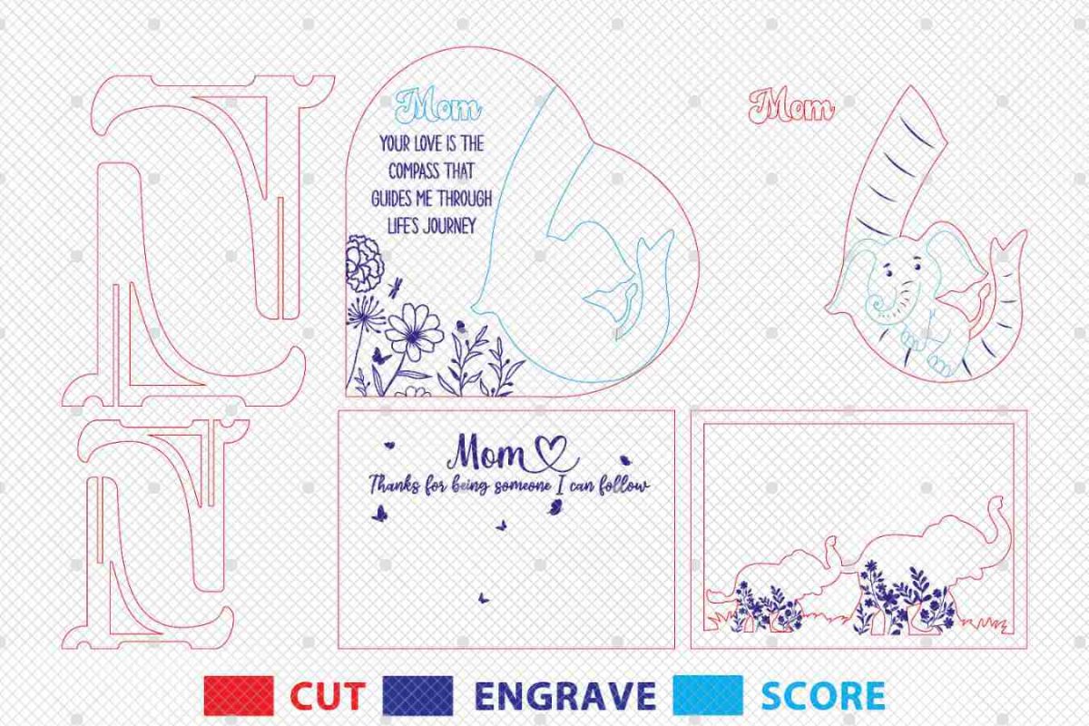 Personalized Elephant Mom And Baby Sign SVG - Image 3