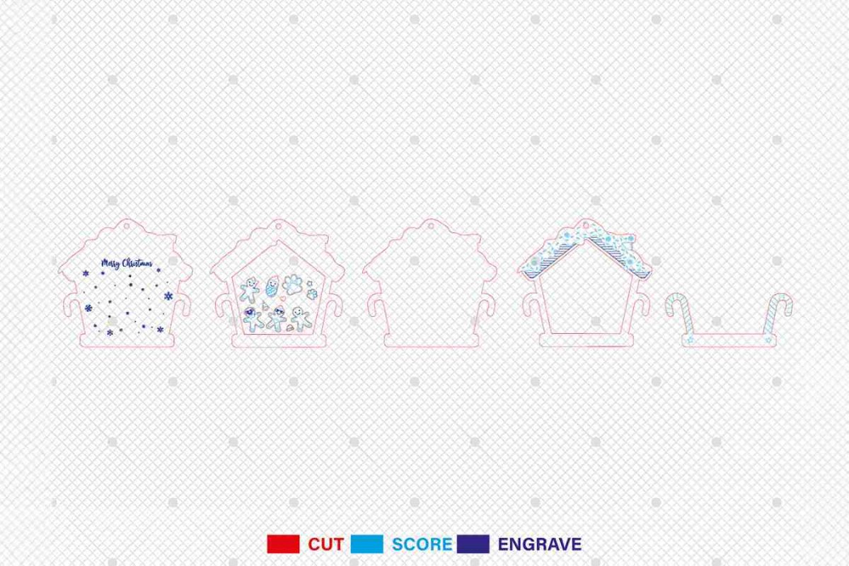 Personalized Gingerbread House Ornament SVG - Image 3