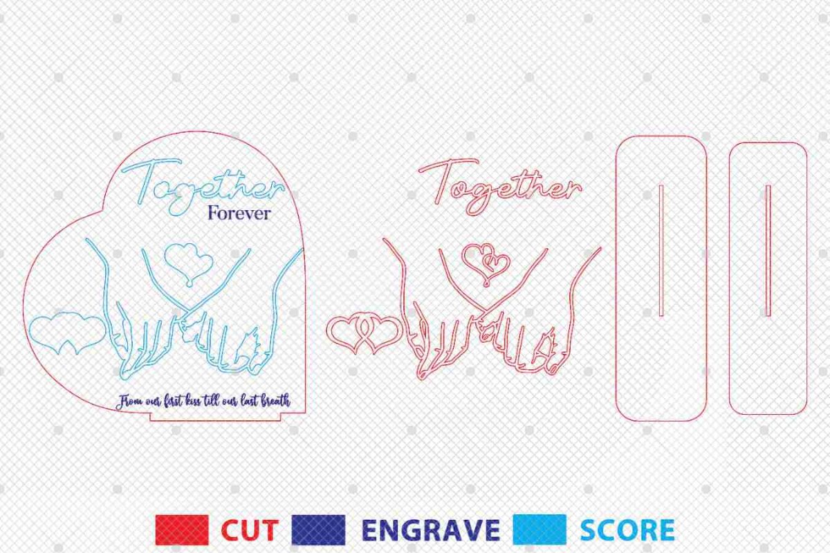 Personalized Couple Hands Together Forever Sign SVG - Image 3